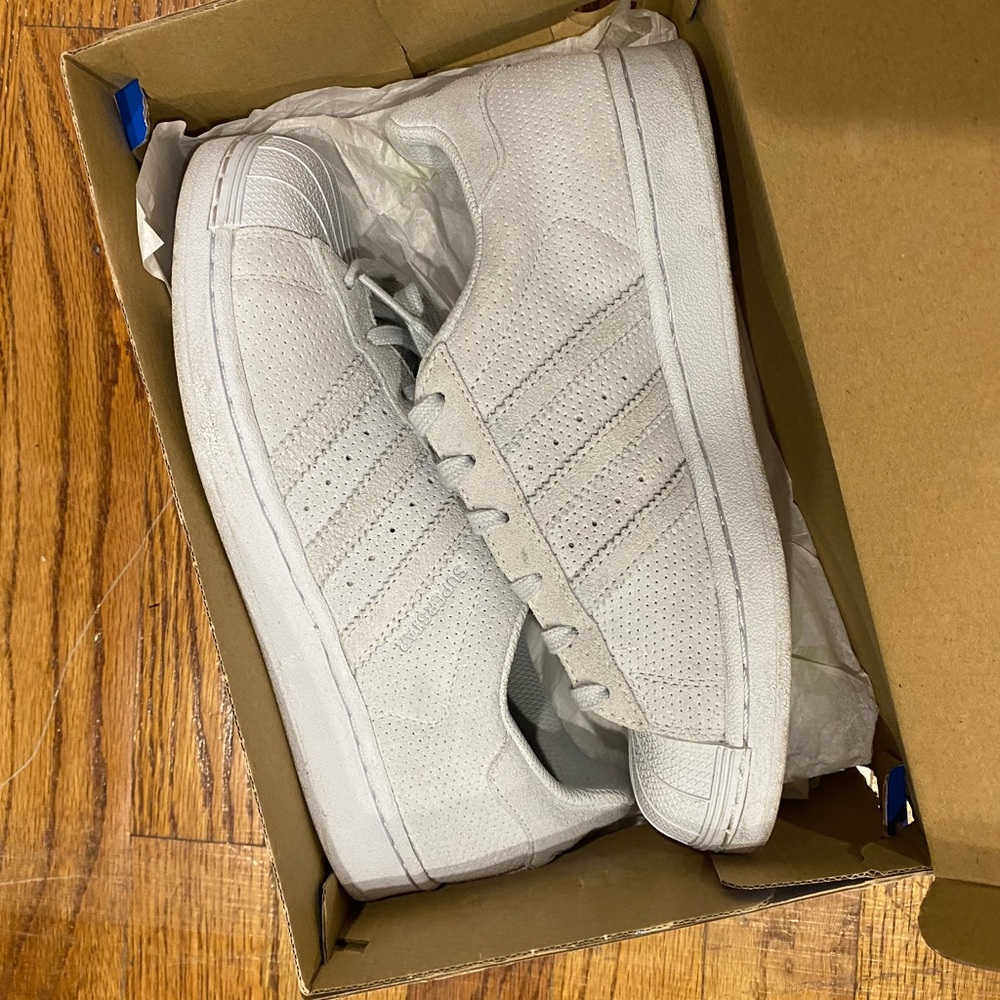 Grey Suede Adidas Superstars Sneakers - Men’s/Kid’s Size 6 / Women’s Size 7.5